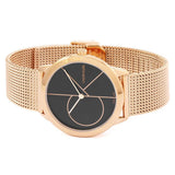 Buy Shop Calvin Klein Minimal Black Dial Rose Gold Mesh Bracelet Watch for Men - K3M22621 USA Online