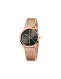 Buy Shop Calvin Klein Minimal Black Dial Rose Gold Mesh Bracelet Watch for Men - K3M22621 USA Online