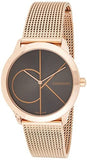 Buy Shop Calvin Klein Minimal Black Dial Rose Gold Mesh Bracelet Watch for Men - K3M22621 USA Online