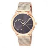 Buy Shop Calvin Klein Minimal Black Dial Rose Gold Mesh Bracelet Watch for Men - K3M22621 USA Online