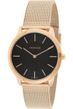Buy Shop Calvin Klein Minimal Black Dial Rose Gold Mesh Bracelet Watch for Men - K3M22621 USA Online