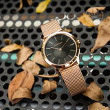 Buy Shop Calvin Klein Minimal Black Dial Rose Gold Mesh Bracelet Watch for Women - K3M2262Y USA Online