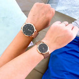 Buy Shop Calvin Klein Minimal Black Dial Rose Gold Mesh Bracelet Watch for Women - K3M2262Y USA Online