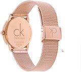 Buy Shop Calvin Klein Minimal Black Dial Rose Gold Mesh Bracelet Watch for Women - K3M2262Y USA Online
