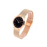 Buy Shop Calvin Klein Minimal Black Dial Rose Gold Mesh Bracelet Watch for Women - K3M2262Y USA Online