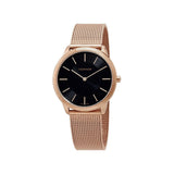 Buy Shop Calvin Klein Minimal Black Dial Rose Gold Mesh Bracelet Watch for Women - K3M2262Y USA Online
