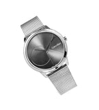 Buy Shop Calvin Klein Minimal Black Dial Silver Mesh Bracelet Watch for Men - K3M21123 USA Online