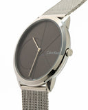 Buy Shop Calvin Klein Minimal Black Dial Silver Mesh Bracelet Watch for Men - K3M21123 USA Online