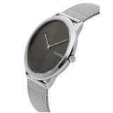 Buy Shop Calvin Klein Minimal Black Dial Silver Mesh Bracelet Watch for Men - K3M21123 USA Online