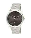 Buy Shop Calvin Klein Minimal Black Dial Silver Mesh Bracelet Watch for Men - K3M21123 USA Online