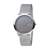 Buy Shop Calvin Klein Minimal Black Dial Silver Mesh Bracelet Watch for Men - K3M21123 USA Online