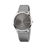 Buy Shop Calvin Klein Minimal Black Dial Silver Mesh Bracelet Watch for Men - K3M21123 USA Online