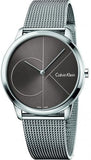 Buy Shop Calvin Klein Minimal Black Dial Silver Mesh Bracelet Watch for Men - K3M21123 USA Online