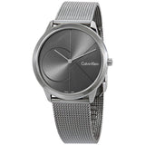 Buy Shop Calvin Klein Minimal Black Dial Silver Mesh Bracelet Watch for Men - K3M21123 USA Online