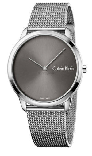 Buy Shop Calvin Klein Minimal Black Dial Silver Mesh Bracelet Watch for Men - K3M21123 USA Online