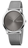 Buy Shop Calvin Klein Minimal Black Dial Silver Mesh Bracelet Watch for Men - K3M21123 USA Online