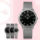 Buy Shop Calvin Klein Minimal Black Dial Silver Mesh Bracelet Watch for Men - K3M51151 USA Online