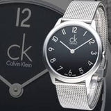 Buy Shop Calvin Klein Minimal Black Dial Silver Mesh Bracelet Watch for Men - K3M51151 USA Online