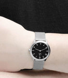 Buy Shop Calvin Klein Minimal Black Dial Silver Mesh Bracelet Watch for Men - K3M51151 USA Online