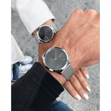 Buy Shop Calvin Klein Minimal Black Dial Silver Mesh Bracelet Watch for Women - K3M22123 USA Online