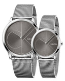 Buy Shop Calvin Klein Minimal Black Dial Silver Mesh Bracelet Watch for Women - K3M22123 USA Online