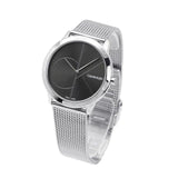 Buy Shop Calvin Klein Minimal Black Dial Silver Mesh Bracelet Watch for Women - K3M22123 USA Online