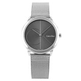 Buy Shop Calvin Klein Minimal Black Dial Silver Mesh Bracelet Watch for Women - K3M22123 USA Online