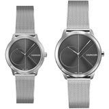 Buy Shop Calvin Klein Minimal Black Dial Silver Mesh Bracelet Watch for Women - K3M22123 USA Online