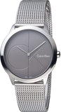 Buy Shop Calvin Klein Minimal Black Dial Silver Mesh Bracelet Watch for Women - K3M22123 USA Online