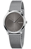 Buy Shop Calvin Klein Minimal Black Dial Silver Mesh Bracelet Watch for Women - K3M22123 USA Online