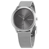 Buy Shop Calvin Klein Minimal Black Dial Silver Mesh Bracelet Watch for Women - K3M22123 USA Online