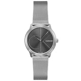 Buy Shop Calvin Klein Minimal Black Dial Silver Mesh Bracelet Watch for Women - K3M22123 USA Online