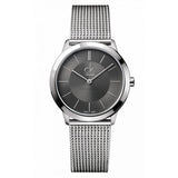 Buy Shop Calvin Klein Minimal Black Dial Silver Mesh Bracelet Watch for Women - K3M22123 USA Online