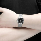 Buy Shop Calvin Klein Minimal Black Dial Silver Mesh Bracelet Watch for Women - K3M52151 USA Online
