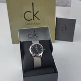Buy Shop Calvin Klein Minimal Black Dial Silver Mesh Bracelet Watch for Women - K3M52151 USA Online