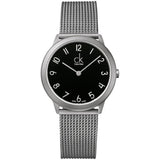 Buy Shop Calvin Klein Minimal Black Dial Silver Mesh Bracelet Watch for Women - K3M52151 USA Online