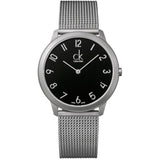 Buy Shop Calvin Klein Minimal Black Dial Silver Mesh Bracelet Watch for Women - K3M53151 USA Online