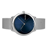 Buy Shop Calvin Klein Minimal Blue Dial Silver Mesh Bracelet Watch for Men - K3M2112N USA Online