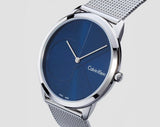 Buy Shop Calvin Klein Minimal Blue Dial Silver Mesh Bracelet Watch for Men - K3M2112N USA Online