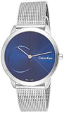 Buy Shop Calvin Klein Minimal Blue Dial Silver Mesh Bracelet Watch for Men - K3M2112N USA Online