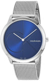 Buy Shop Calvin Klein Minimal Blue Dial Silver Mesh Bracelet Watch for Men - K3M2112N USA Online