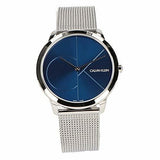 Buy Shop Calvin Klein Minimal Blue Dial Silver Mesh Bracelet Watch for Men - K3M2112N USA Online