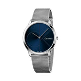 Buy Shop Calvin Klein Minimal Blue Dial Silver Mesh Bracelet Watch for Men - K3M2112N USA Online