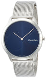 Buy Shop Calvin Klein Minimal Blue Dial Silver Mesh Bracelet Watch for Men - K3M2112N USA Online