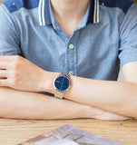 Buy Shop Calvin Klein Minimal Blue Dial Silver Mesh Bracelet Watch for Women - K3M2212N USA Online