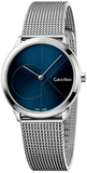 Buy Shop Calvin Klein Minimal Blue Dial Silver Mesh Bracelet Watch for Women - K3M2212N USA Online