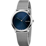 Buy Shop Calvin Klein Minimal Blue Dial Silver Mesh Bracelet Watch for Women - K3M2212N USA Online