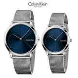 Buy Shop Calvin Klein Minimal Blue Dial Silver Mesh Bracelet Watch for Women - K3M2212N USA Online