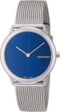 Buy Shop Calvin Klein Minimal Blue Dial Silver Mesh Bracelet Watch for Women - K3M2212N USA Online