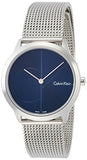 Buy Shop Calvin Klein Minimal Blue Dial Silver Mesh Bracelet Watch for Women - K3M2212N USA Online